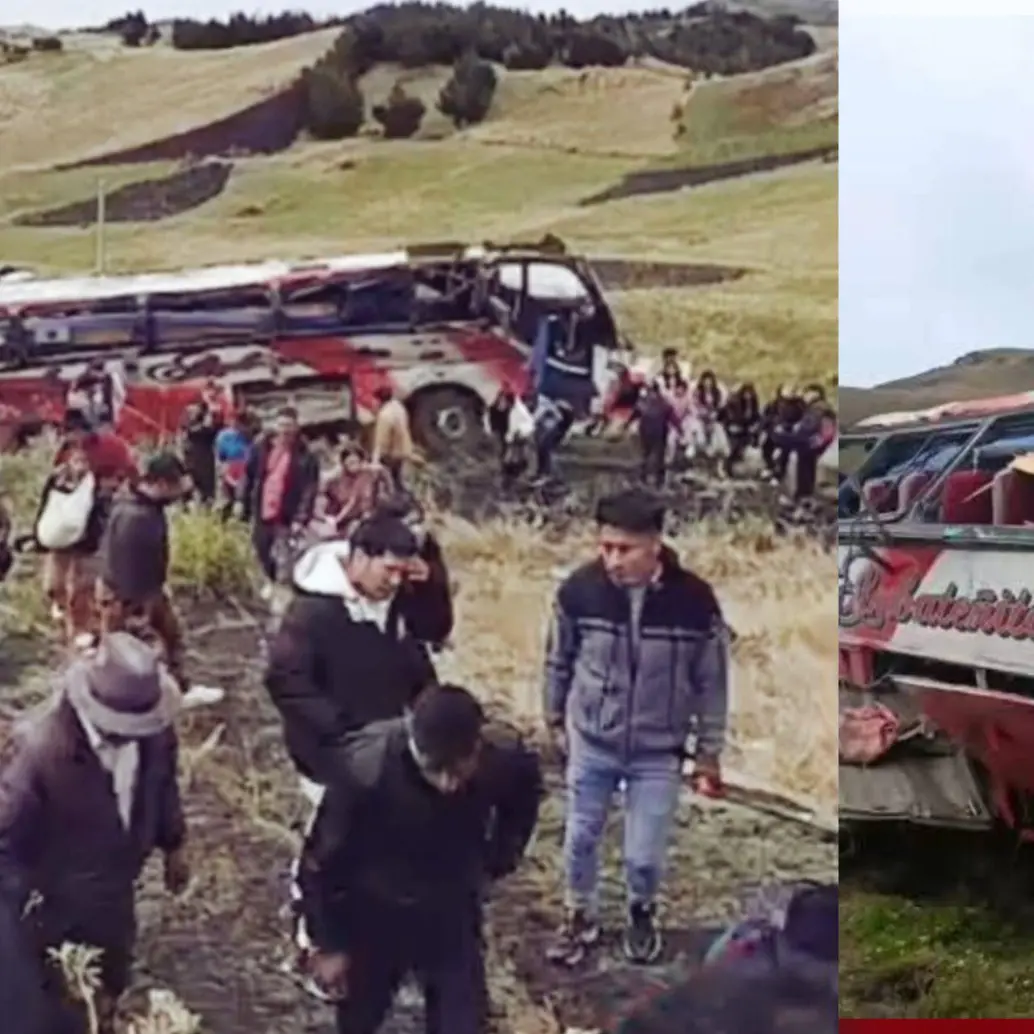 En el bus accidentado viajaban más de 60 personas. Foto: Redes sociales
