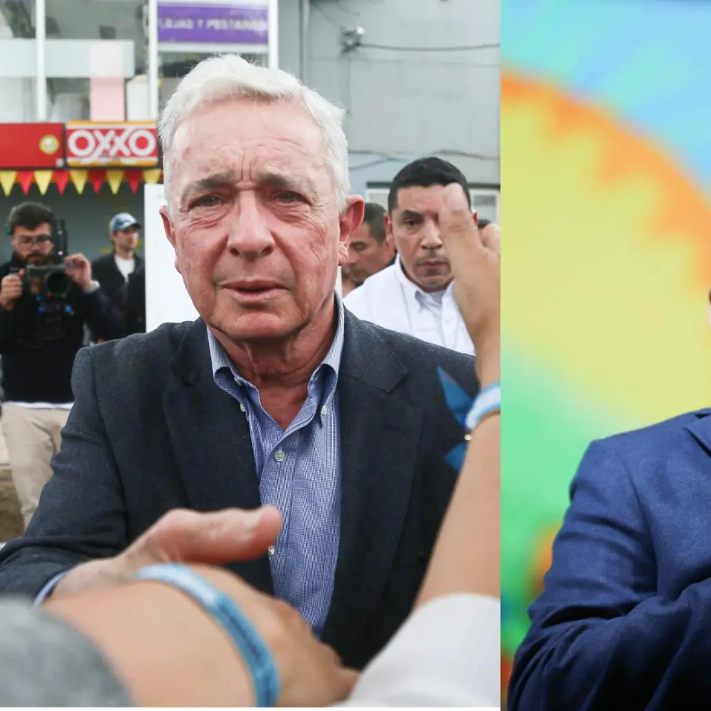 Derecha: expresidente Álvaro Uribe. Izquierda: Salvatore Mancuso. Foto: Colprensa