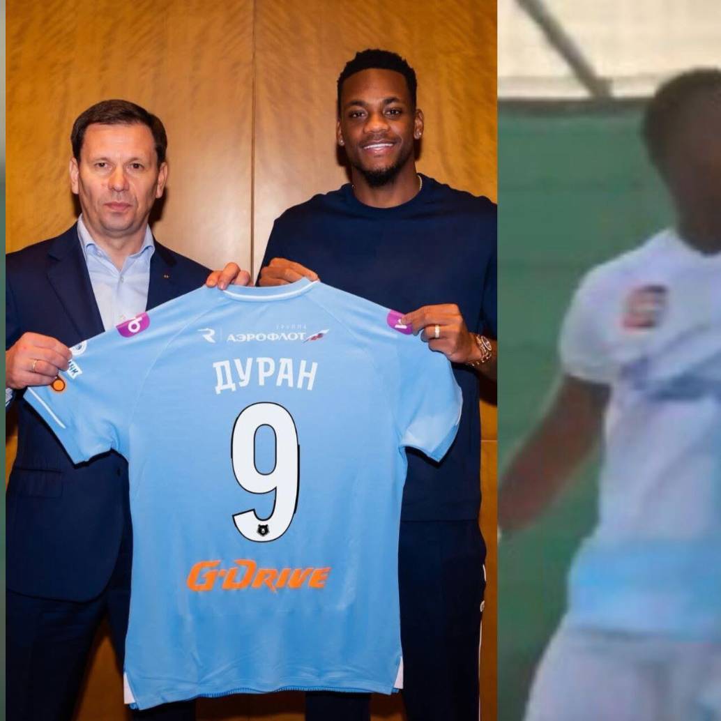 Jhon Jáder Durán fue titular en el amistoso del Zenit ante el Krasnodar en Dúbai. Fotos: @Zenit y Captura de video. 