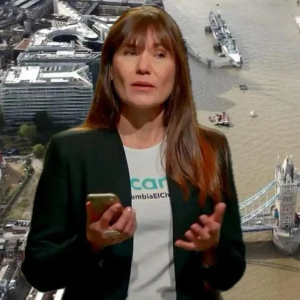 Zulma Guzmán fue capturada antes de saltar del río Támesis en Londres. FOTO: Getty y captura video de redes sociales
