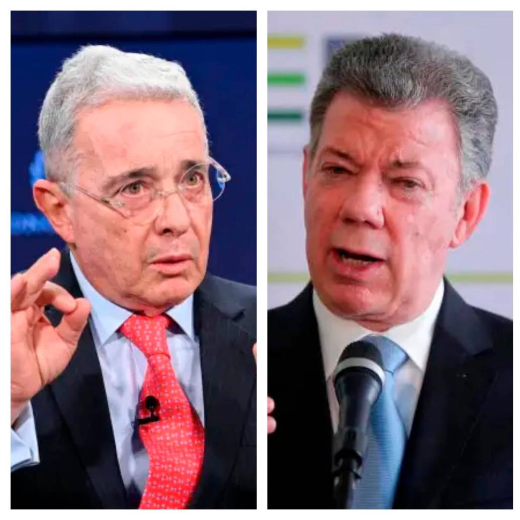 Los expresidentes Álvaro Uribe, Juan Manuel Santos e Iván Duque rechazaron la intención de Gustavo Petro de convocar una consulta popular por decreto, tras su hundimiento en el Senado. FOTO: GETTY-COLPRENSA-CARLOS VELÁSQUEZ
