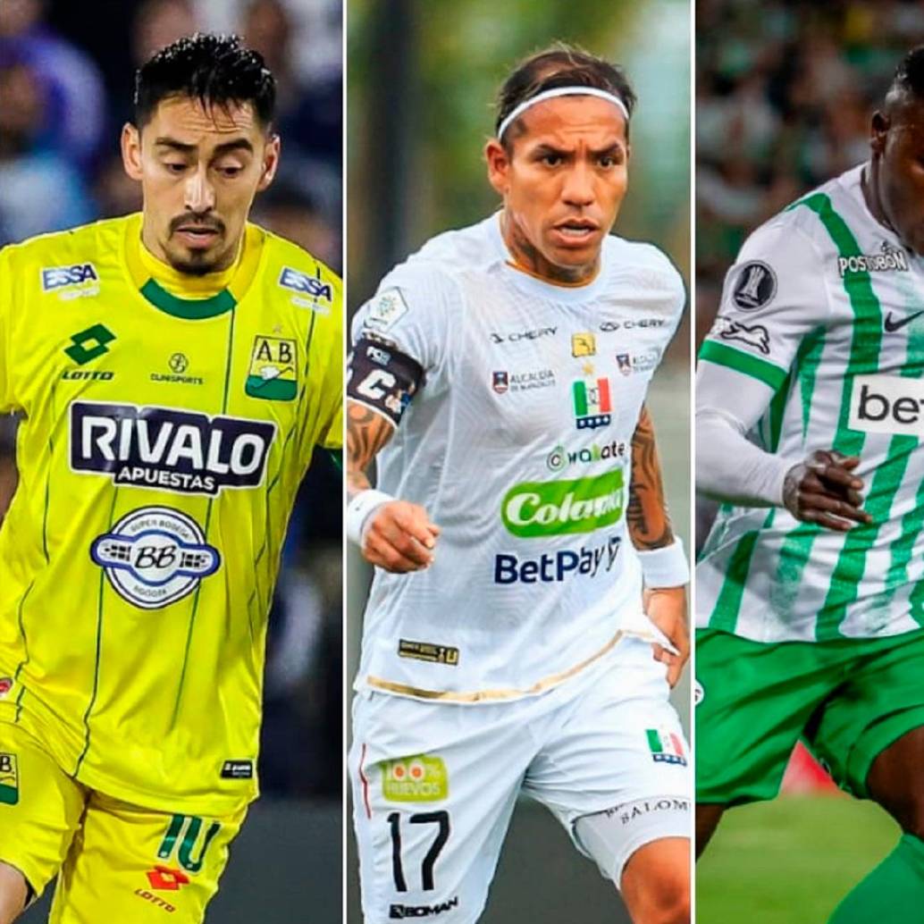 Fabián Sambueza (Bucaramanga), Dayro Moreno (Once Caldas), Kevin Viveros (Atlético Nacional) y Juan Fernando Quintero (América). FOTOS: Juan Antonio Sánchez y Colprensa