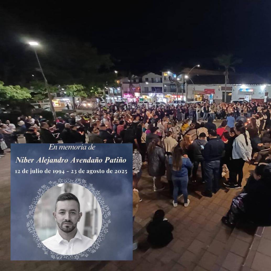 Habitantes de San Pedro hicieron un acto cívico en protesta al asesinato del veterinario Niber Avendaño. FOTO: imagen tomada de redes.