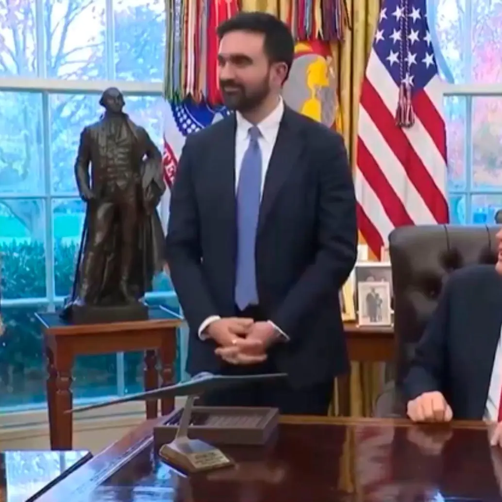 Zohran Mamdani y Donald Trump en la Oficina Oval de la Casa Blanca. FOTO: Captura de video