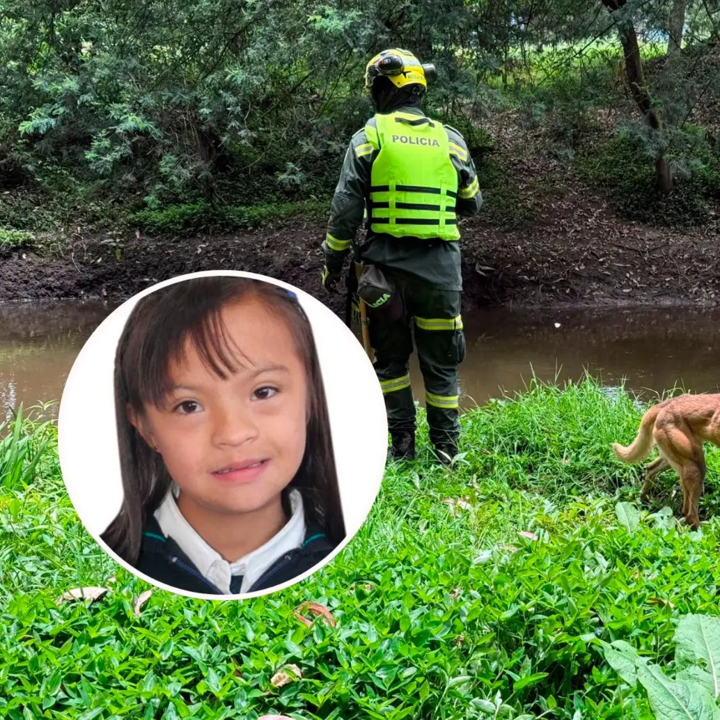 El cuerpo de la menor fue avistado por un campesino. Las autoridades lo encontraron flotando en el río Frío. FOTO: Tomada de X @PoliciaColombia y cortesía