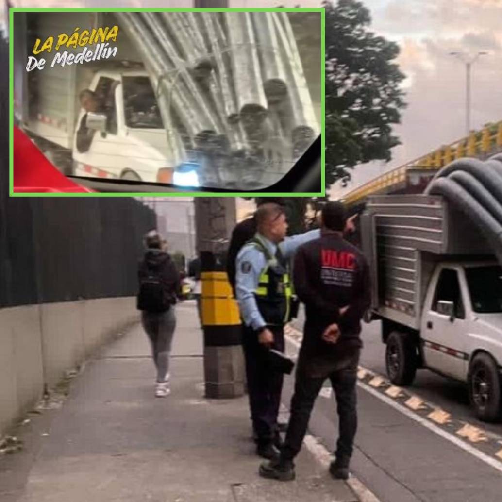 Adelante, el vehículo circulando por el Soterrado del Río. Atrás, el mismo automotor al parecer requerido por las autoridades. FOTO: imagen tomada de redes