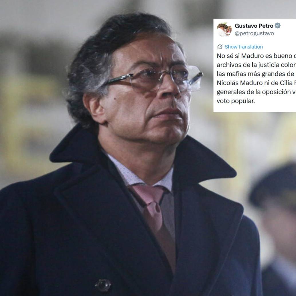 El presidente Gustavo Petro todavía no se decanta sobre si el líder del régimen venezolano Nicolás Maduro es o no culpable de los cargos que se le acusan. Foto: Colprensa/Redes Sociales. 