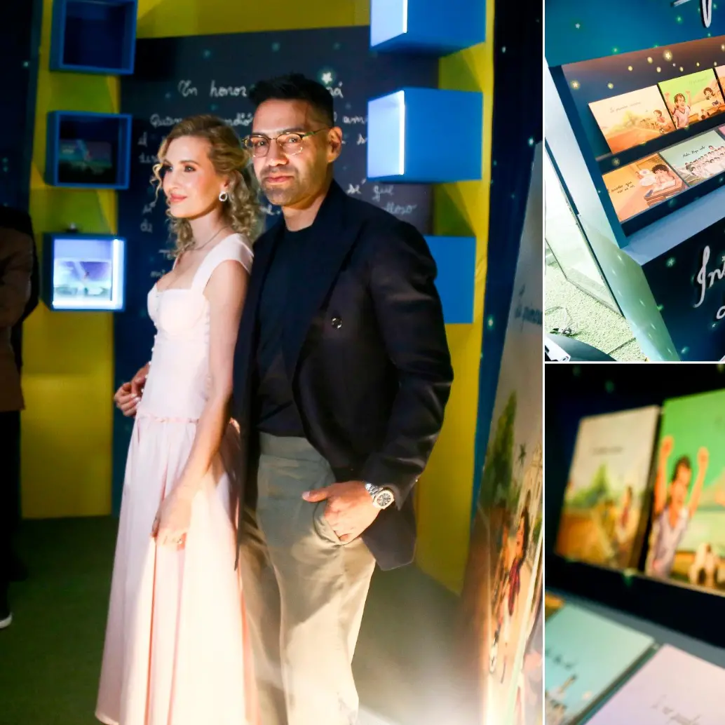 Lorelei Tarón y Falcao, en el lanzamiento del cuento para niños inspirado en la vida del delantero colombiano. FOTOS Colprensa