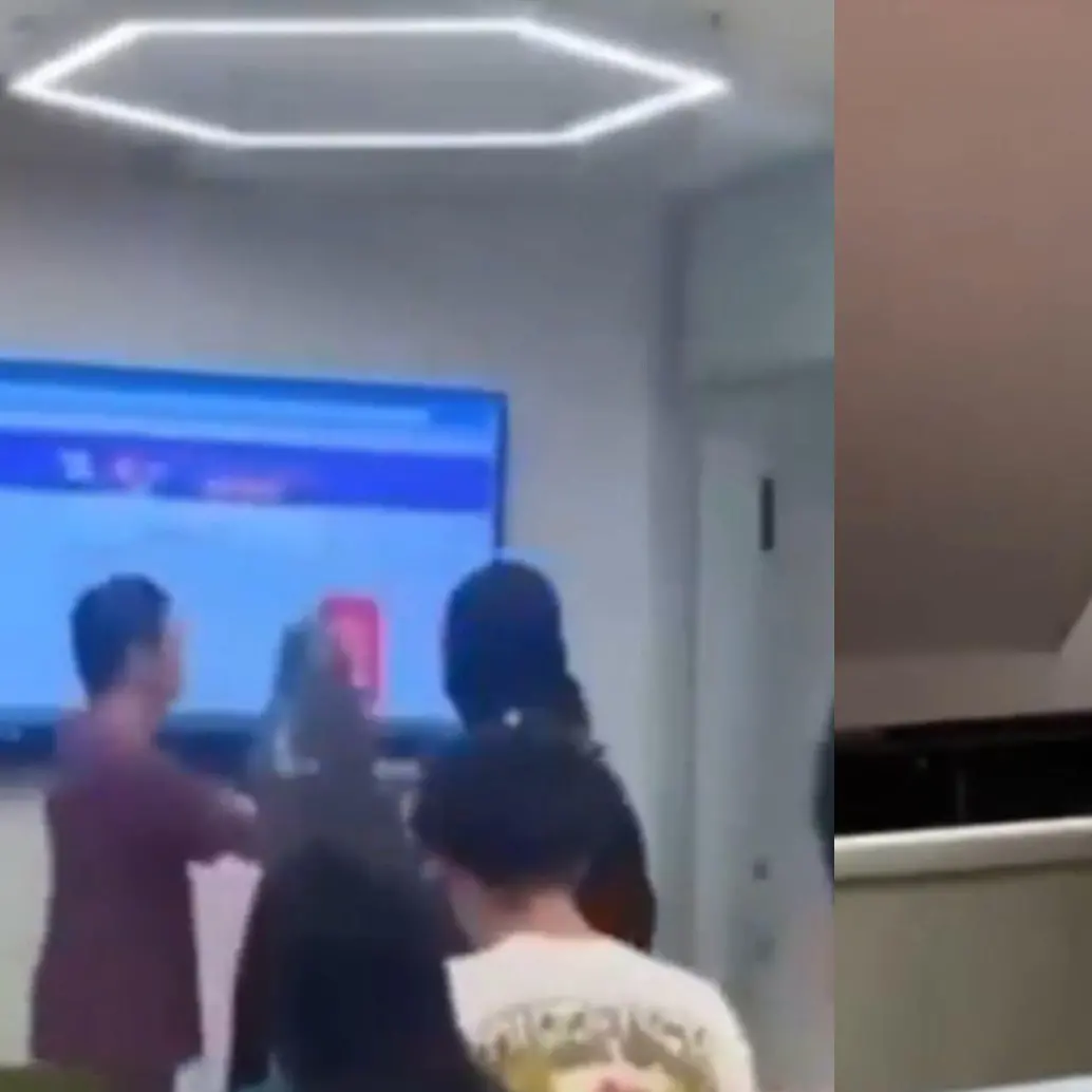 Encapuchados ingresaron a la Universidad Industrial de Santander con el fin de alterar el desarrollo de las clases. Un profesor y un grupo de estudiantes se opusieron. Fotos: capturas de videos