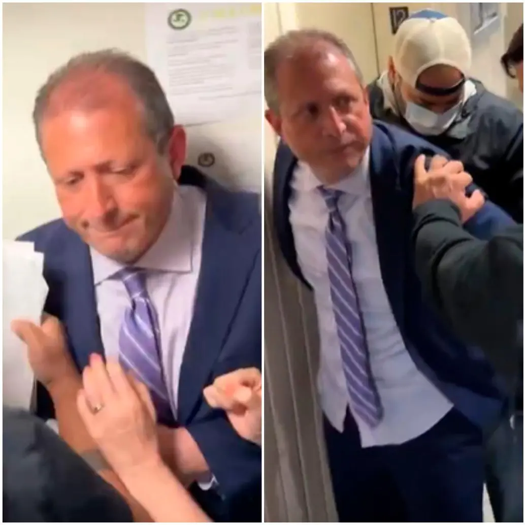 En video quedó captado el momento en el que agentes del ICE, vestidos de civil, detienen al contralor y candidato a la Alcaldía de Nueva York, Brad Lander. FOTO: Capturas de video