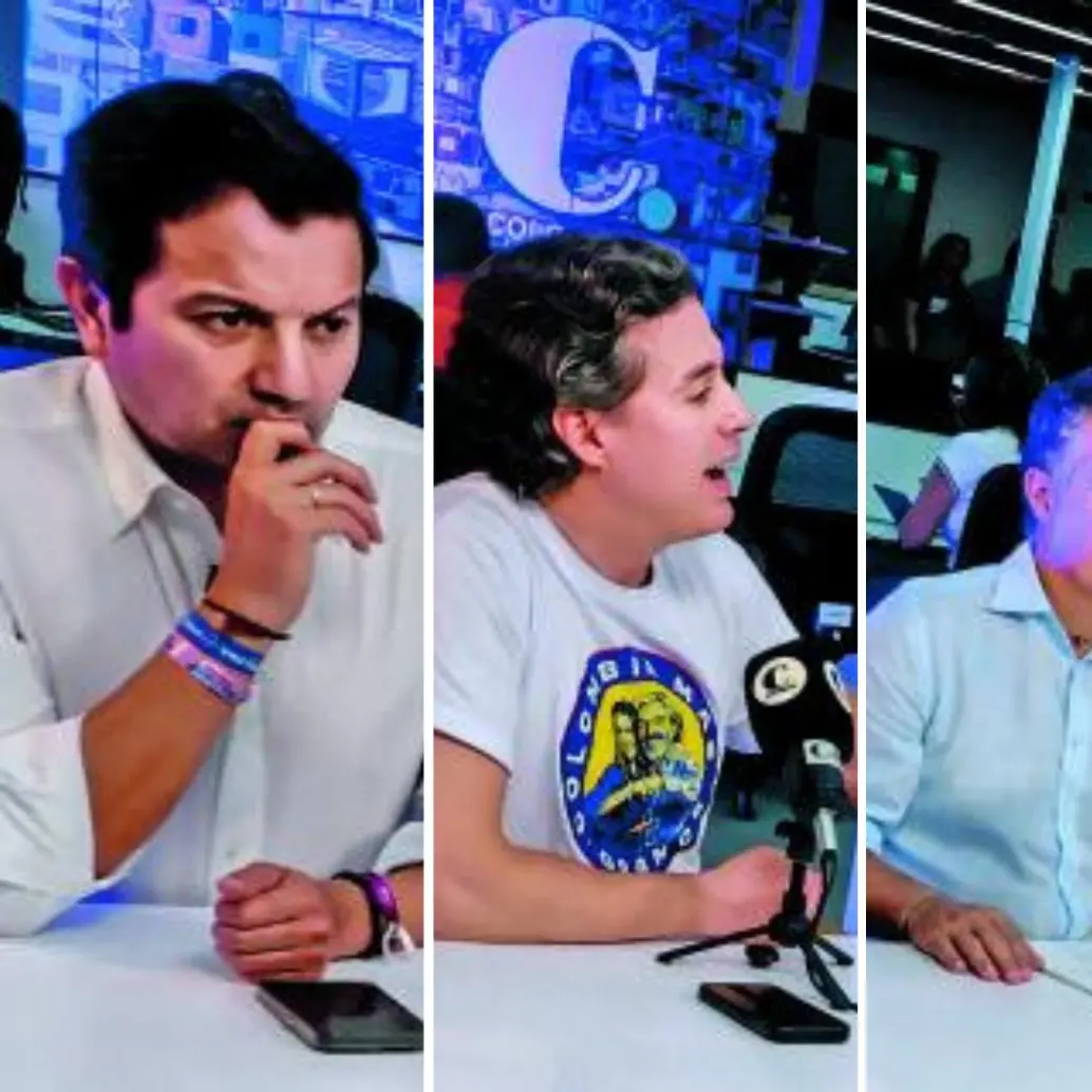 De izquierda a derecha: David Luna, Juan Manuel Galán, Aníbal Gaviria y Mauricio Cárdenas. FOTO Manuel Saldarriaga.