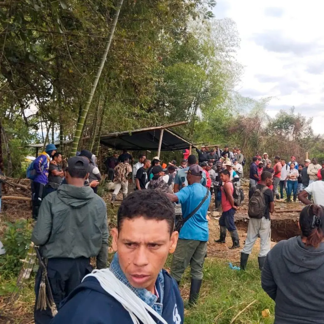 Esta es la mina donde ocurrió la emergencia en Santander de Quilichao, Cauca. FOTO: Tomada de X @ANMColombia