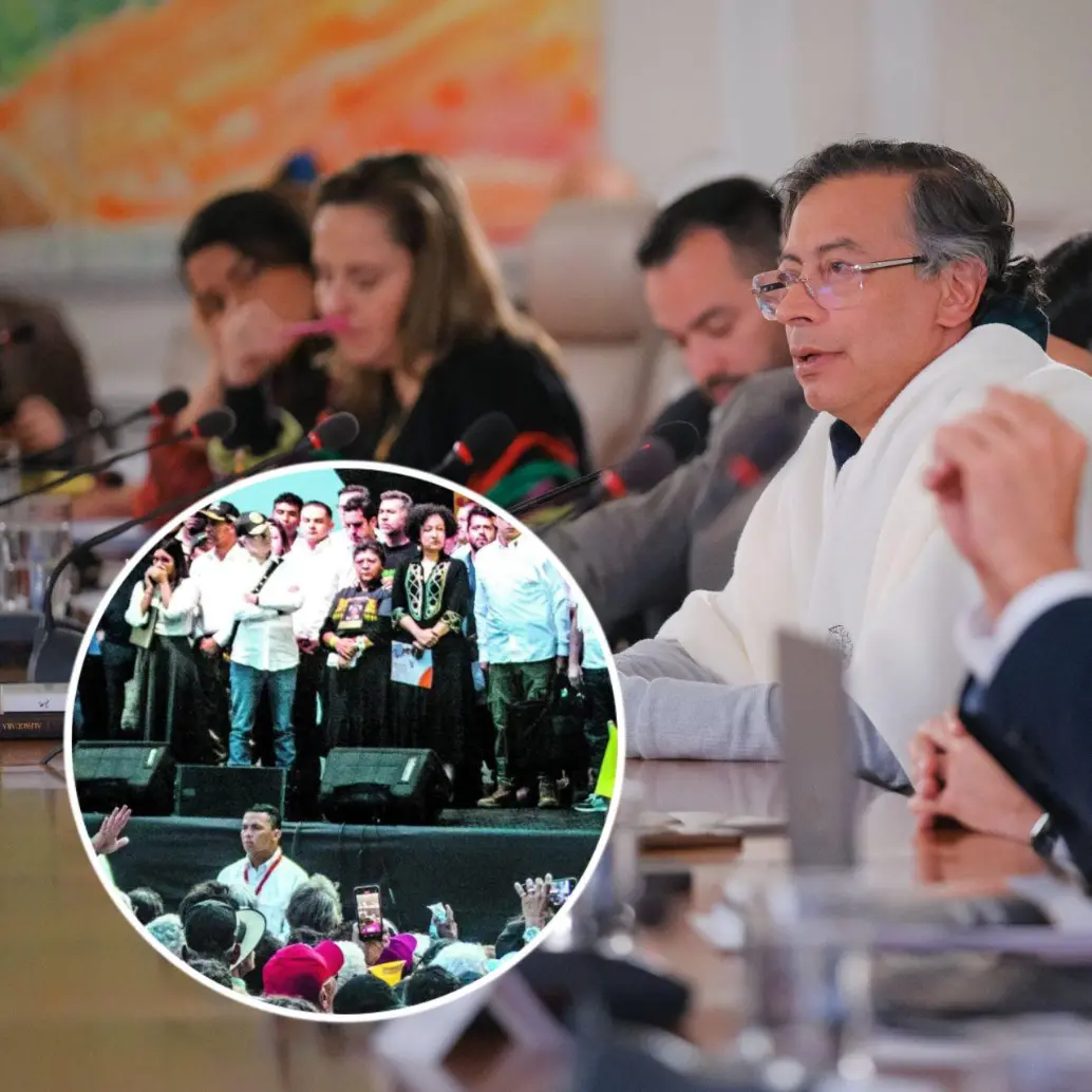 El presidente hizo énfasis en las críticas recibidas por la concentración realizada en Medellín con presencia de cabecillas de las bandas criminales del Valle de Aburrá. Fotos: Presidencia y EL COLOMBIANO