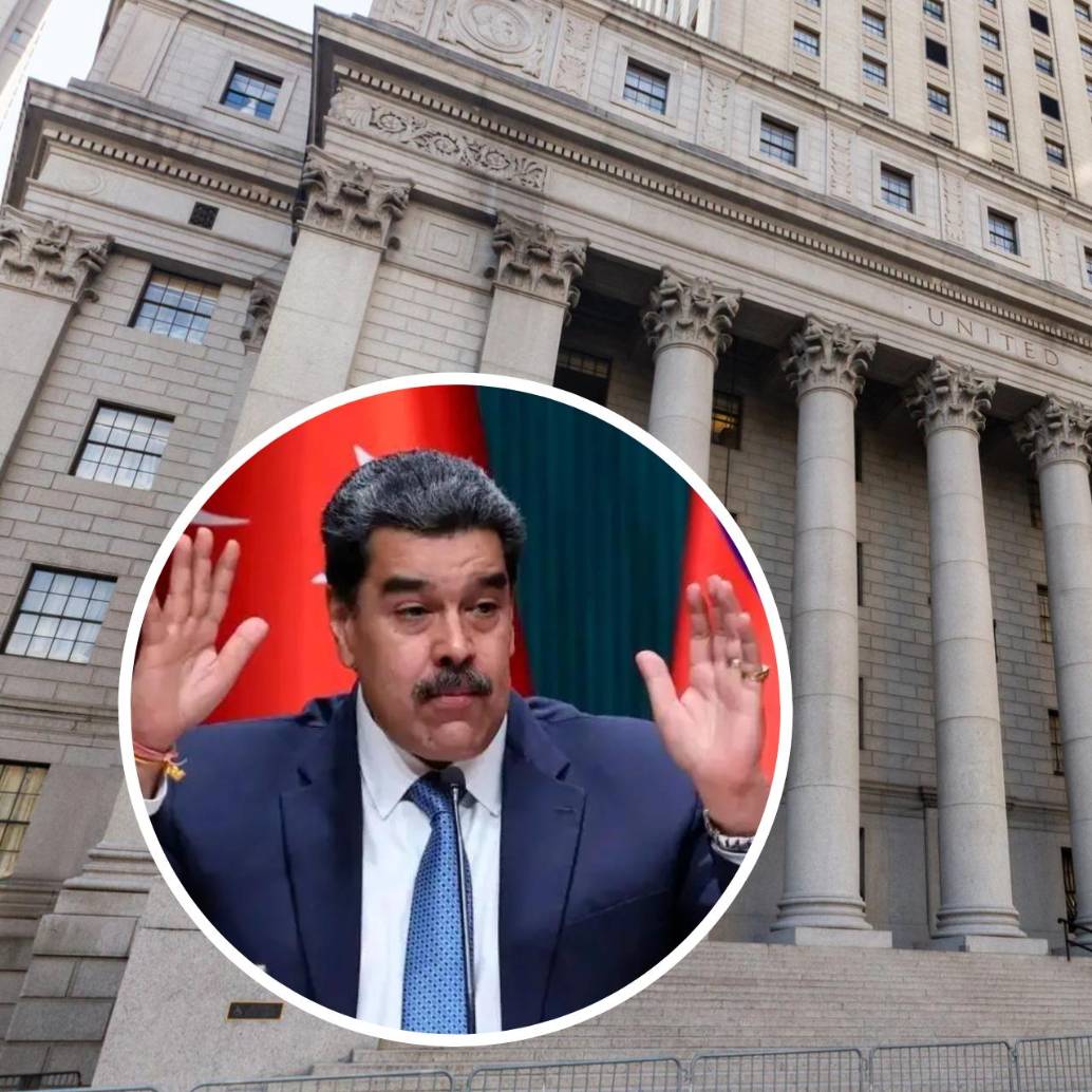 Nicolás Maduro y de fondo la Corte Suprema de Nueva York. Fotos: AFP - Creative Commons Expedia
