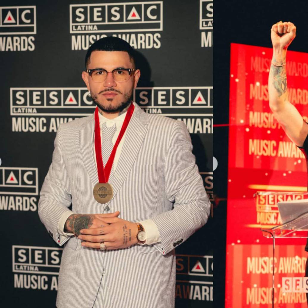 Kapo durante su presentación y reconocimiento como Compositor del Año en los SESAC Latina Music Awards 2026 en Los Ángeles. Foto: Instagram @yosoytukapo