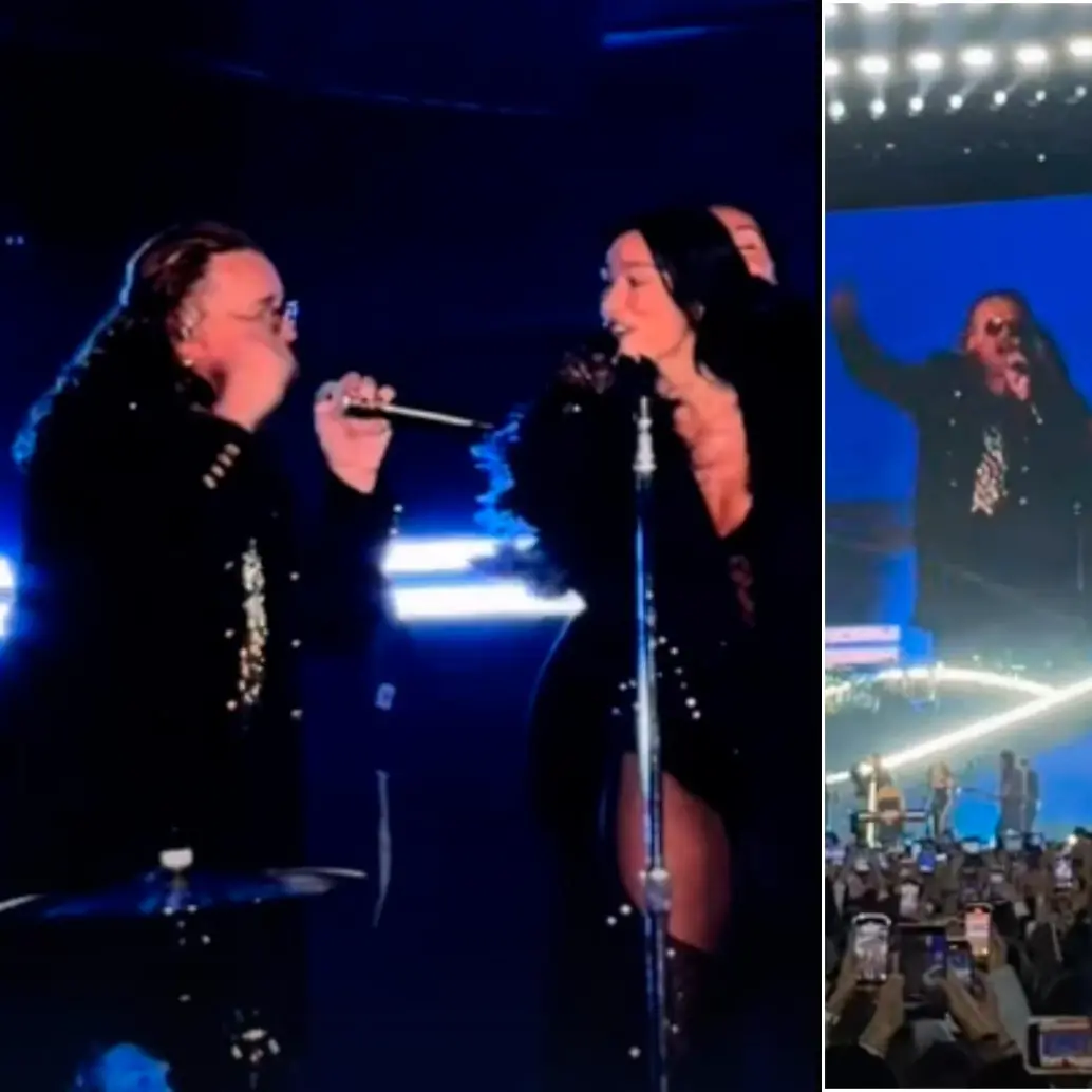 Algunas imágenes de lo que fue el show de Dua Lipa con Fher de Maná en Ciudad de México. FOTOS Captura de pantalla.