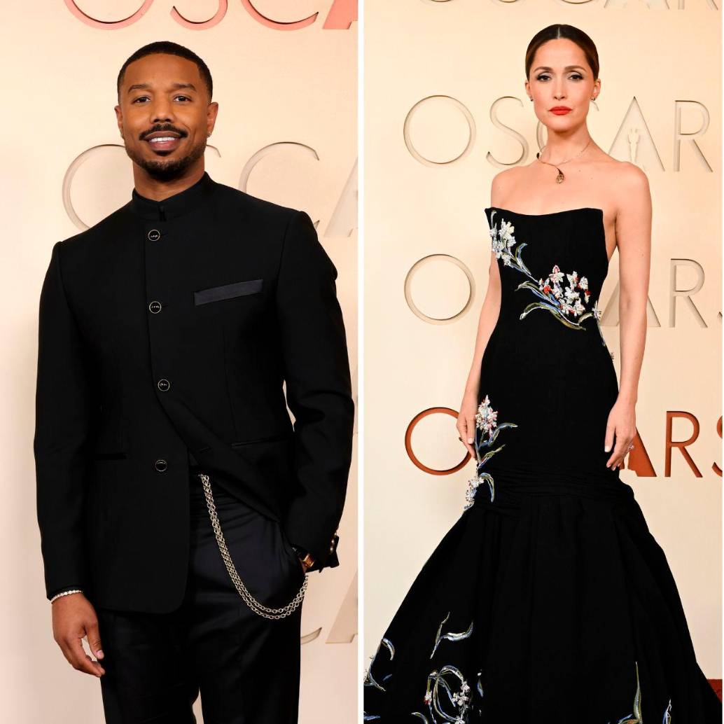 Michael B. Jordan, Rose Byrne y Leonardo DiCaprio se robaron muchas miradas durante su paso por la alfombra roja de los Óscar. Fotos: Getty.