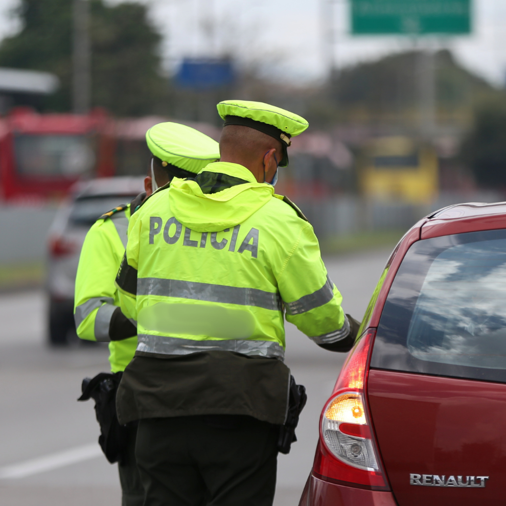 Fotografía para ilustrar un retén de vehículos hecho por la Policía. FOTO: EL COLOMBIANO