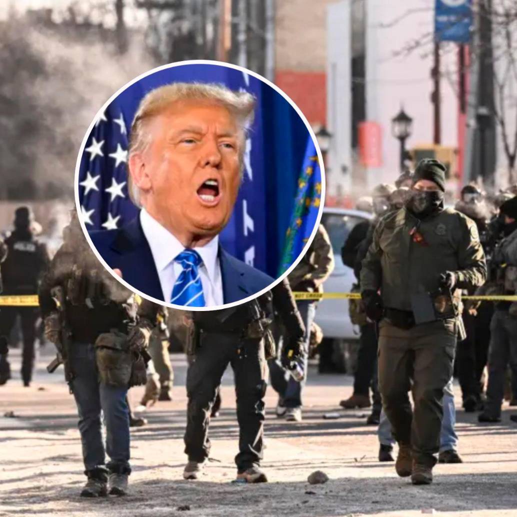 Donald Trump mantiene la presión sobre Minesota, un estado santuario cuyo gobernador es demócrata, es decir, contrario al Partido Republicano del mandatario estadounidense. FOTOS: AFP y Getty 