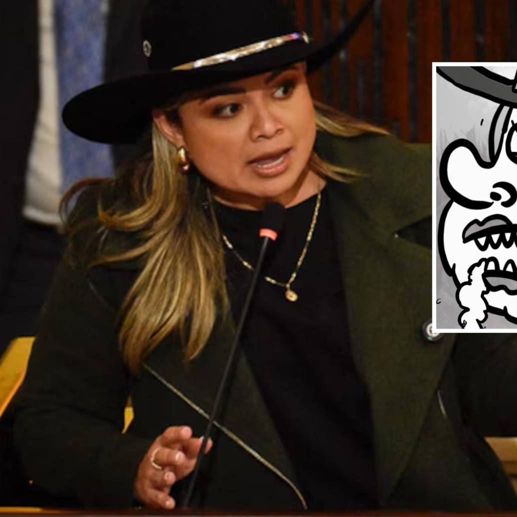 La representante de oposición Lina María Garrido, quien dio un demoledor discurso como réplica a Gustavo Petro en el Congreso, fue dibujada por el caricaturista Matador, por lo que se generó una nueva polémica. FOTO: Colprensa y redes sociales Matador