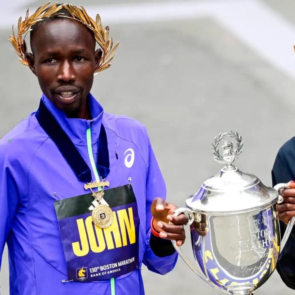 Los maratonista Jhon Korir y la deportista Sharon Chesang ganaron por segundo año consecutivo la Maratón de Boston en sus respectivas categorías. Foto: tomada del Instagram de @bostonmarathon