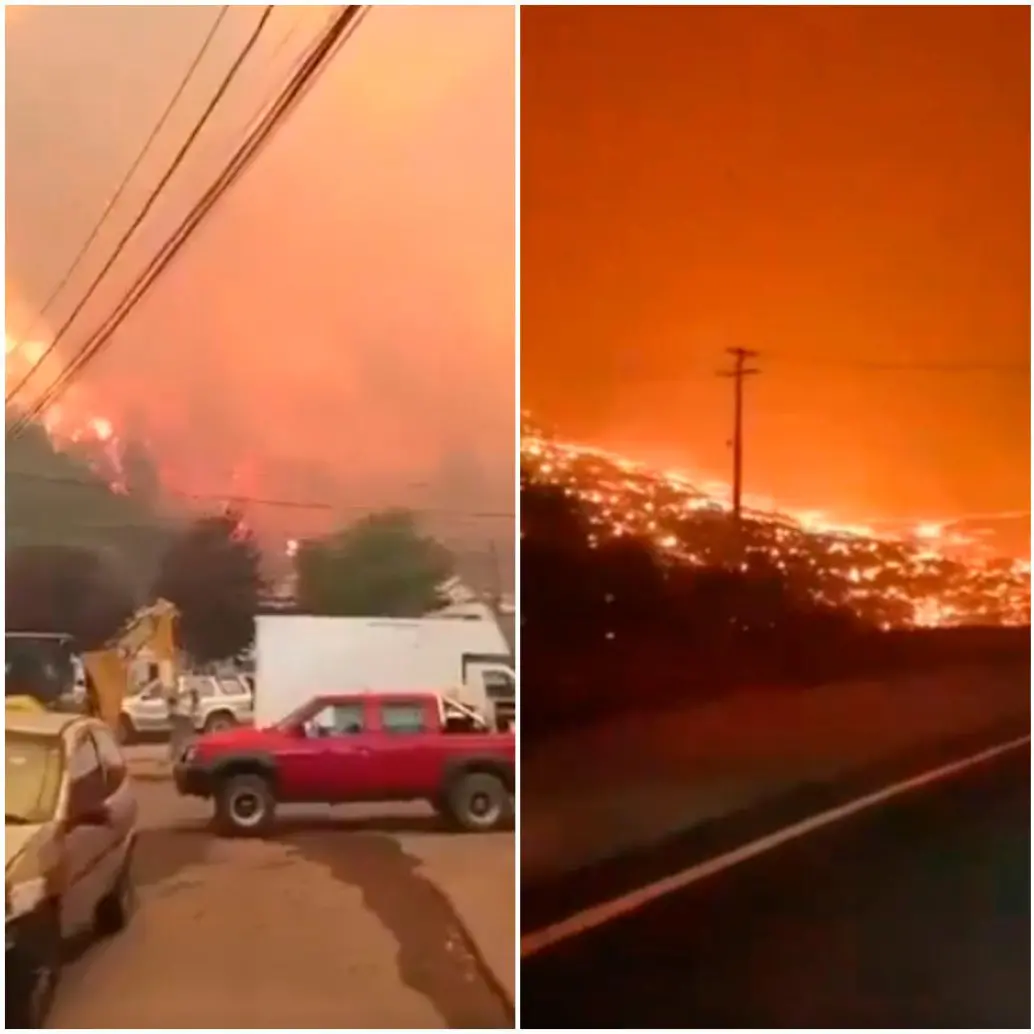 Las llamas iniciaron el pasado sábado, 17 de enero en varias localidades de la provincia de Concepción, al sur de Chile. FOTOS: Capturas de video 