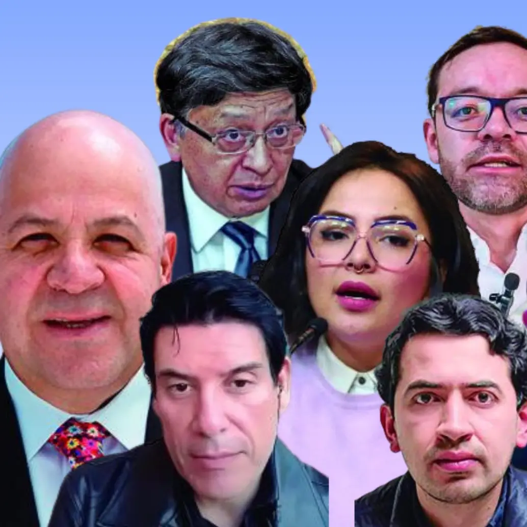 De izquierda a derecha: Benjamín Ortiz, Jorge Enrique Ibánez, Mauricio Gaona, Jennifer Pedraza, Daniel Briceño, Diego Gil, Denis Silva, Iris Marín y Andrés Forero. Foto: Cortesía. 