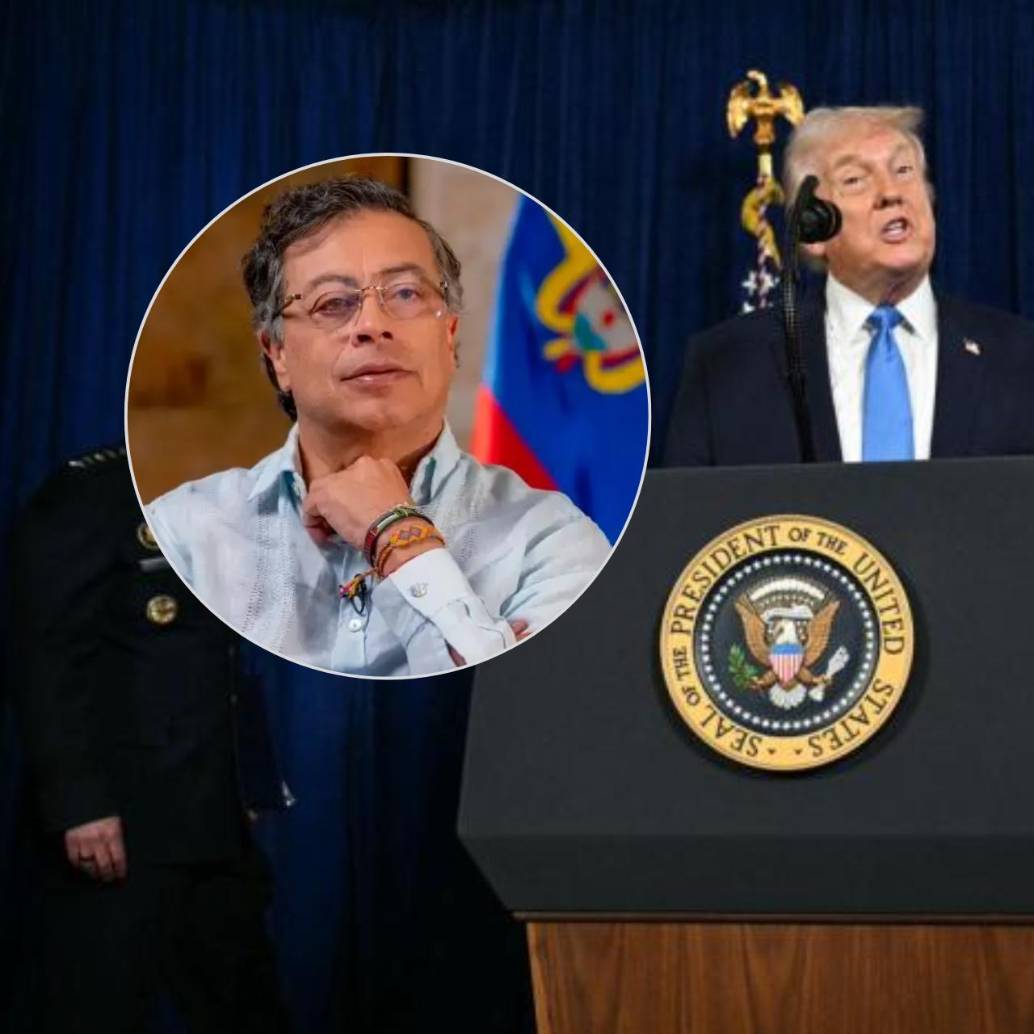 Donald Trump reiteró que Gustavo Petro está produciendo cocaína. FOTO: AFP y PRESIDENCIA