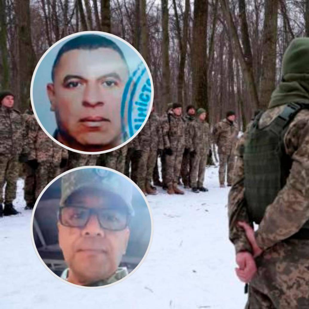 José Aron Medina (arriba en la foto) y Alexander Ante, fueron detenidos en Venezuela en julio de 2024 cuando regresaban a Colombia tras combatir en Ucrania. FOTOS: Getty y Fiscalía