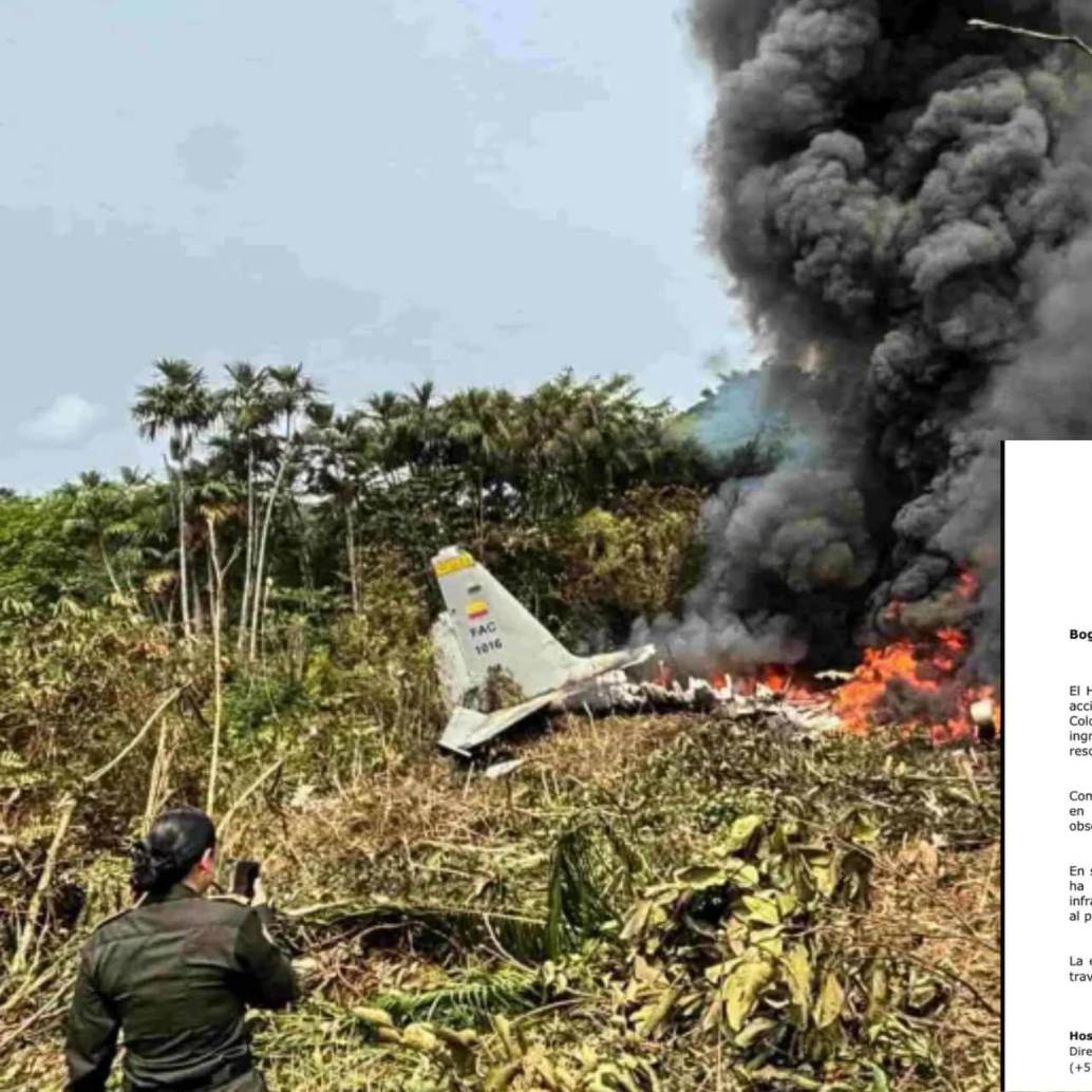 Un avión Hércules se precipitó a tierra en Puerto Leguízamo, Putumayo. Foto: AFP