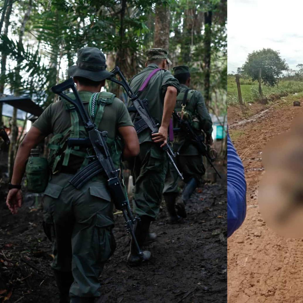 Los cadáveres quedaron tendidos sobre una vía destapada, en zona rural de El Retorno. Foto: Colprensa y redes sociales. 