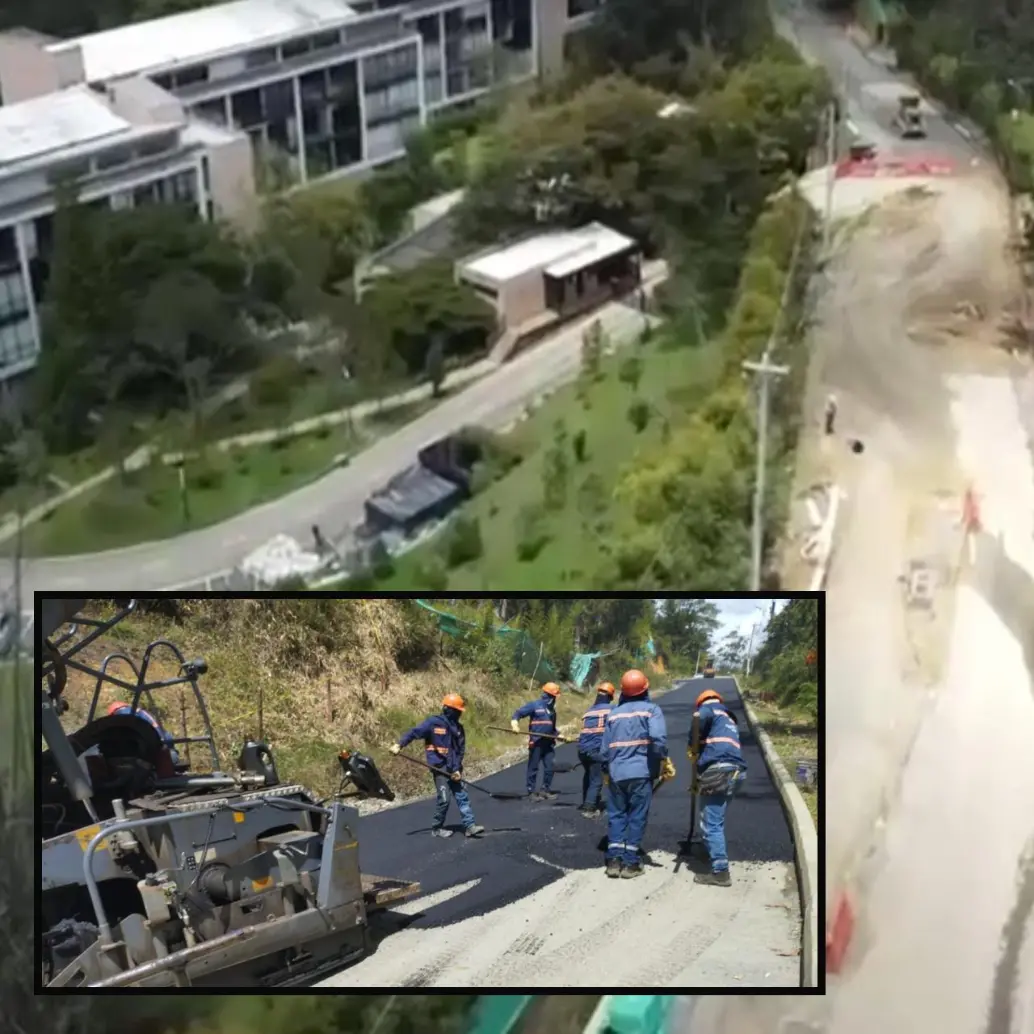 Así están las obras en el sector de El Retiro, en el oriente, desde finales de junio. FOTO: Cortesía