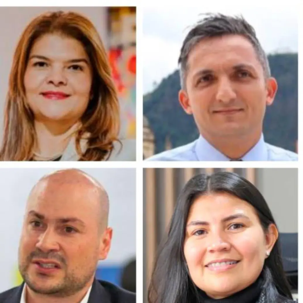 Arriba, de izquierda a derecha: Liliana Bitar, Juan Pablo Gallo Maya y Wadith Manzur. Abajo, de izquierda a derecha: Julián Peinado, Karen Manrique y Juan Diego Muñoz. FOTO: EL COLOMBIANO/Red socialX/CÁMARA DE REPRESENTANTES