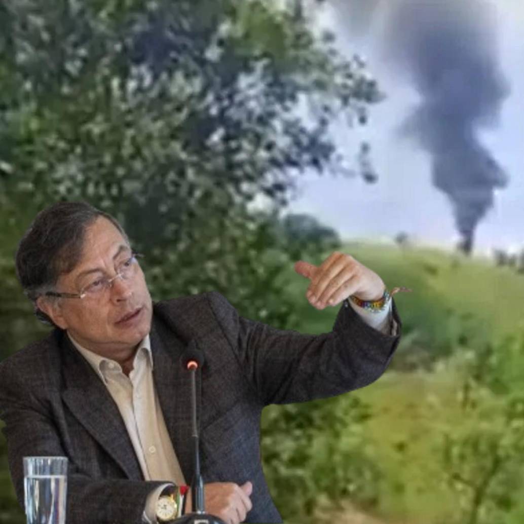 El presidente Gustavo Petro habló sobre nuevas hipótesis de cómo fue derribado el helicóptero en Amalfi, Antioquia. Foto: composición El Colombiano