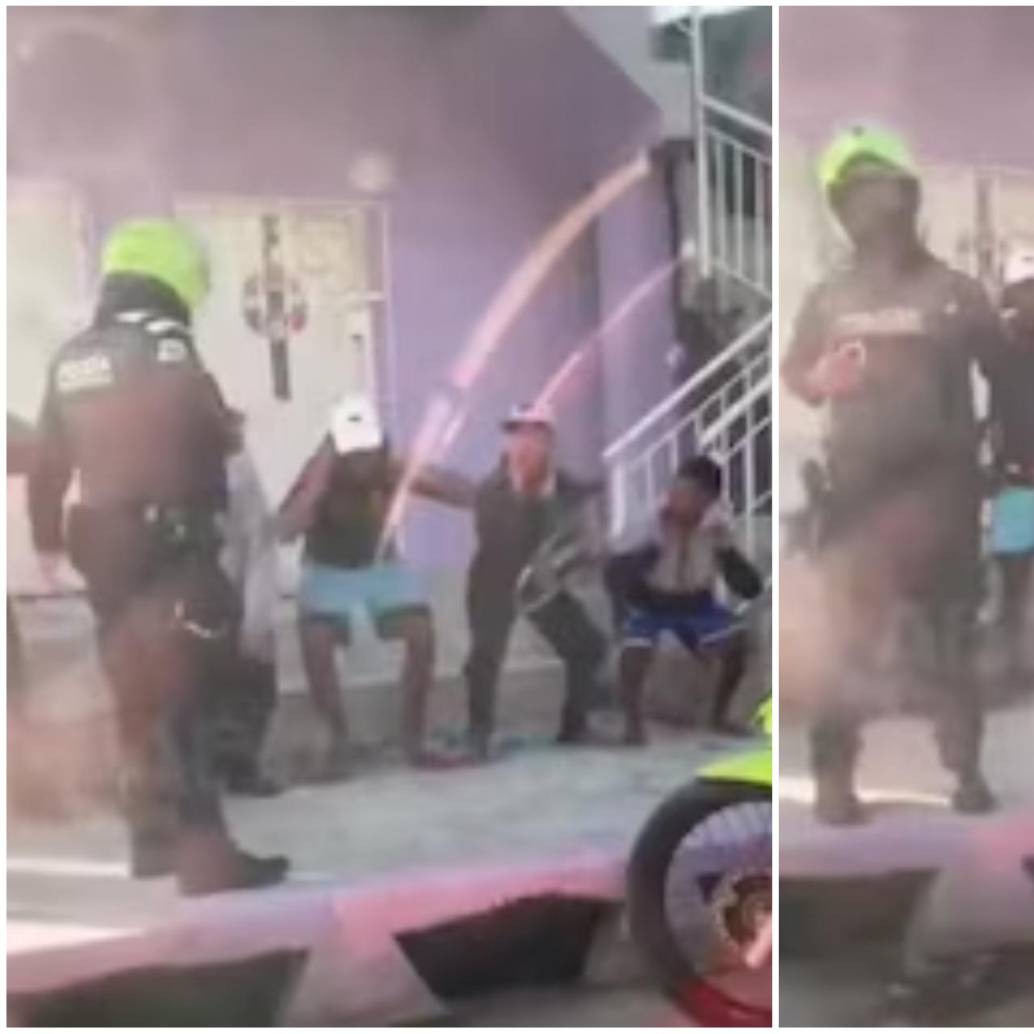 Luego de que el video se conociera en las redes sociales, la medida aplicada por parte del uniformado generó varias opiniones divididas. FOTO: Captura video de redes sociales @EltrinoCo