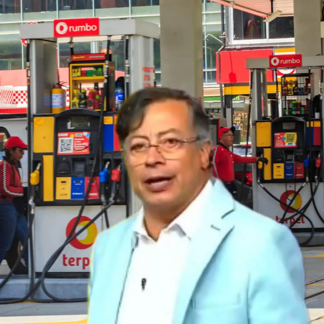 Petro afirmó en alocución que era para hablar sobre educación que “el pobre no usa casi gasolina, el que más usa gasolina es el de las 4 puertas”. Fotos: EL COLOMBIANO y captura video Presidencia