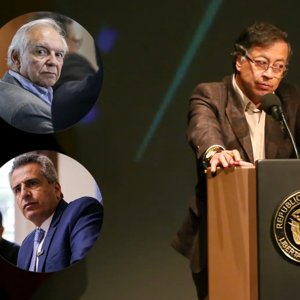 El presidente Gustavo Petro y los exministros: Arriba, Ricardo Bonilla (Hacienda); abajo, Luis Fernando Velasco (Interior). Foto: Colprensa.