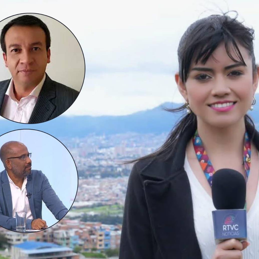  Arriba: Pablo Bastidas, director del noticiero los fines de semana. Abajo: Wílver Raíllo, subdirector de noticias de RTVC y la periodista Cielo Reyes. FOTO Redes sociales