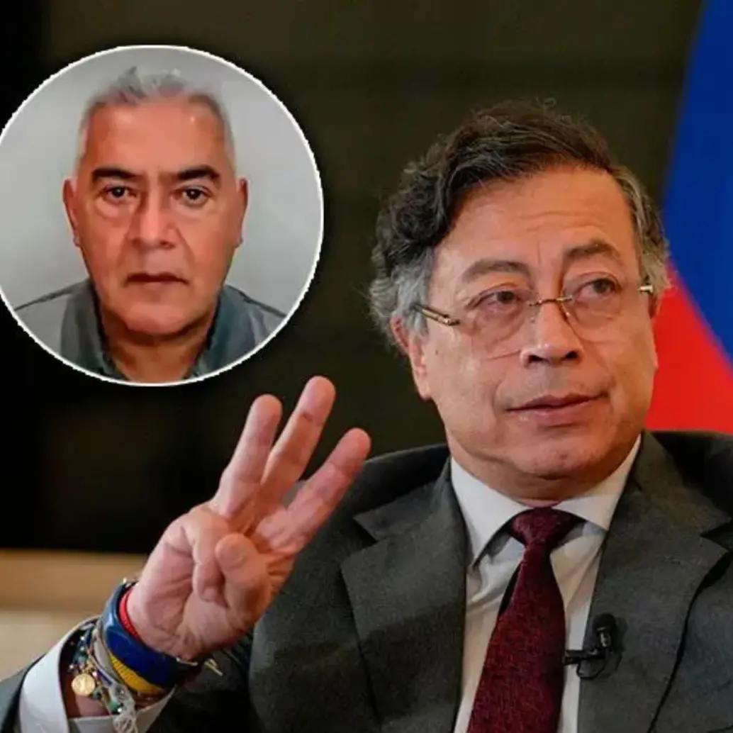 Diego Marín Buitrago, zar del contrabando y el presidente Gustavo Petro. Foto: Presidencia