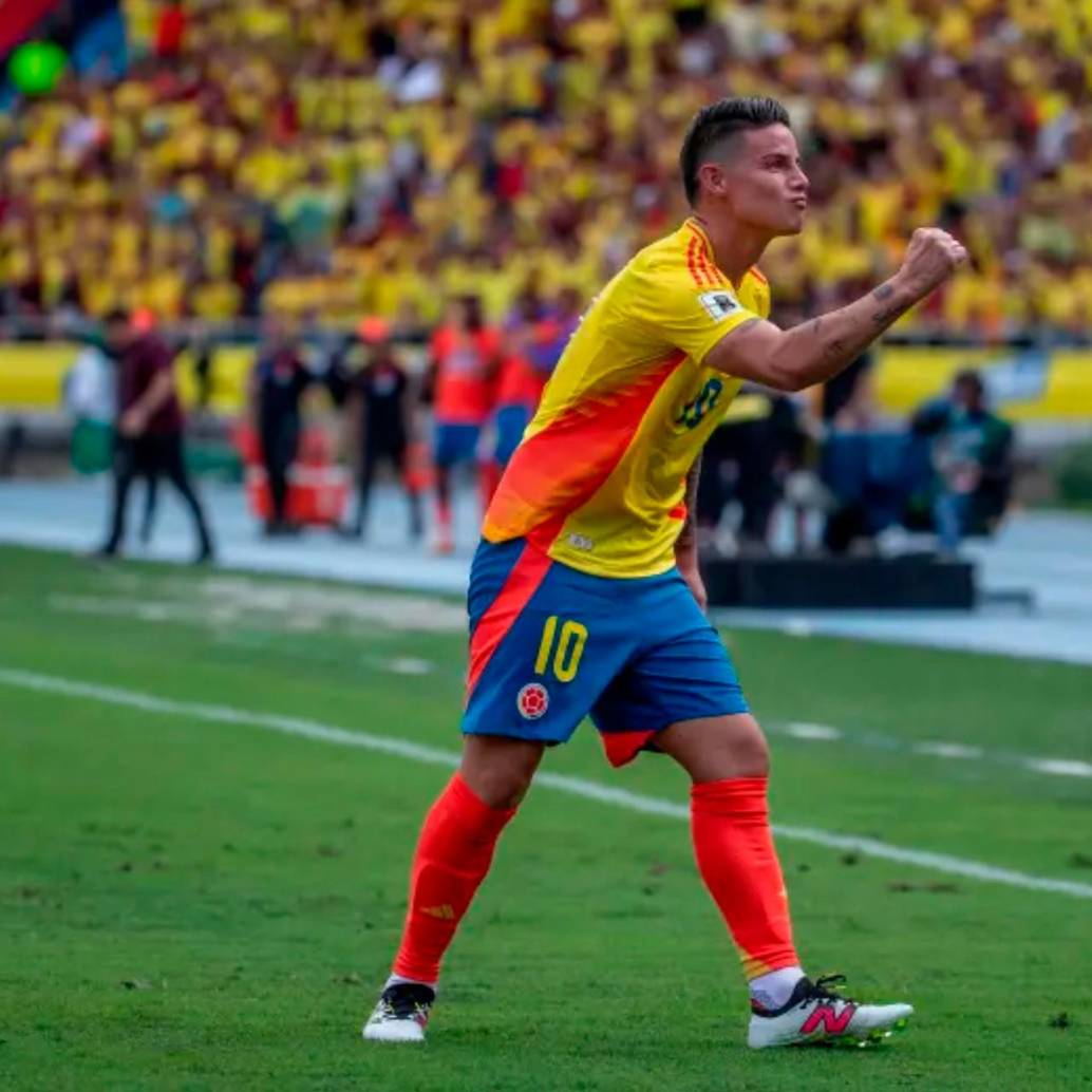 El volante colombiano James Rodríguez es uno de los goleadores del seleccionado nacional en eliminatorias: suma once celebraciones. FOTO: JUAN ANTONIO SÁNCHEZ