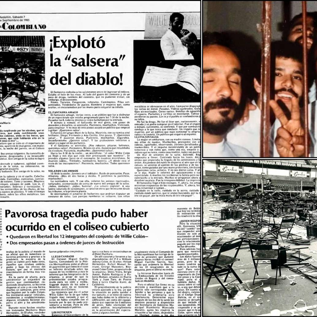 Esta la fotografía que Willie Colón se tomó junto a su orquesta cuando estuvieron presos en Medellín. FOTO: Cortesía