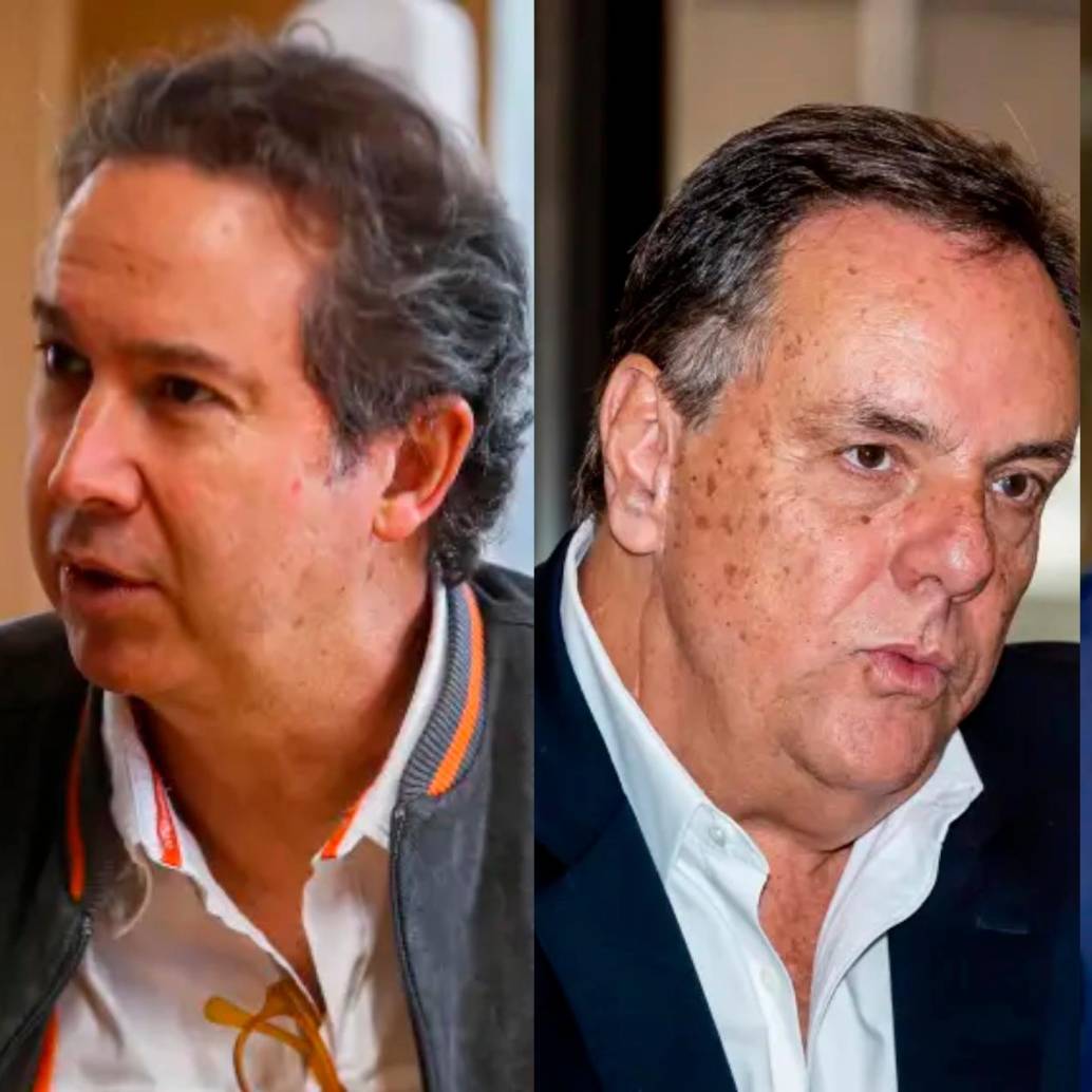 De izquierda a derecha: Ricardo Sierra, líder de Celsia; Jorge Mario Velásquez, presidente de Grupo Argos; y Juan Carlos Mora, presidente de Bancolombia, entre los líderes que armaron su carta de Navidad. FOTO EL COLOMBIANO