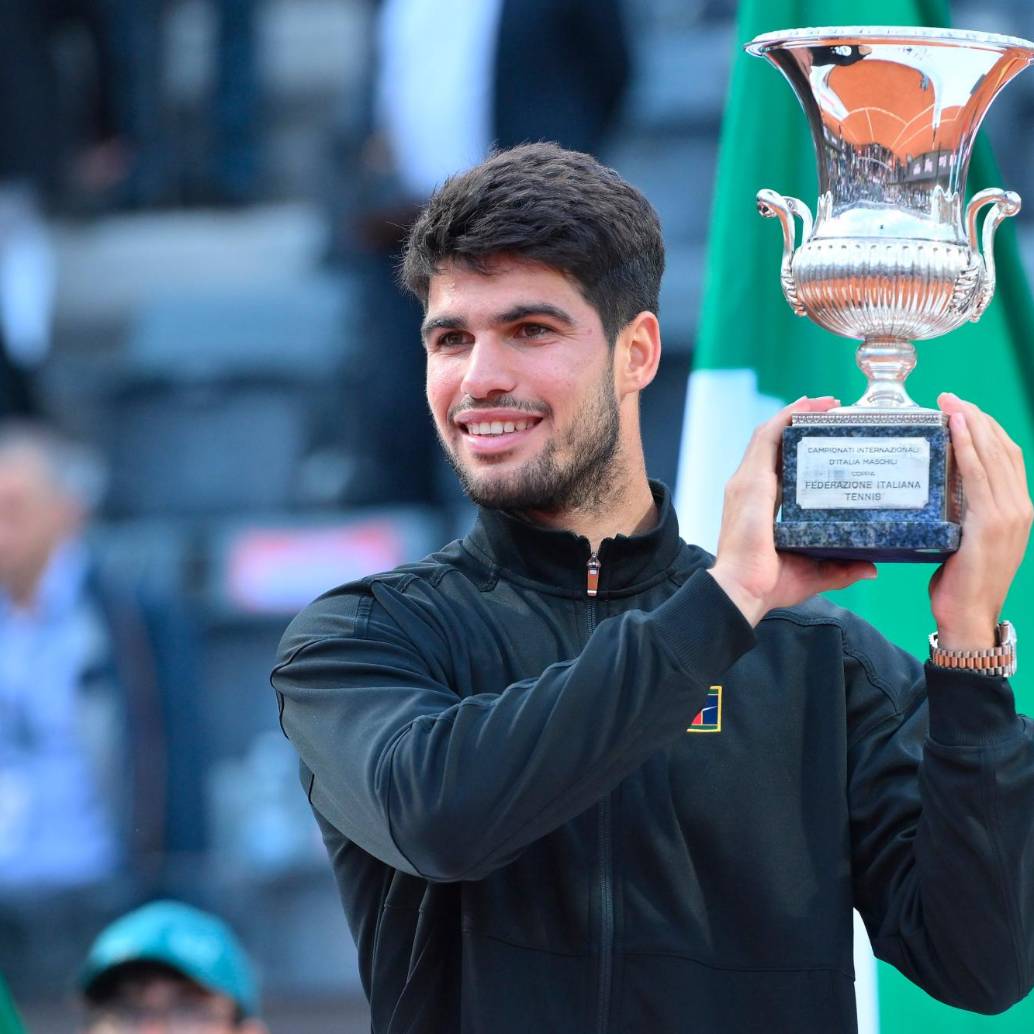 Carlos Alcaraz, que el 5 de mayo pasado cumplió 22 años, se ubica en el tercer puesto del ranking ATP. Se prepara para Roland Garros. FOTO<b><span class="mln_uppercase_mln"> Getty</span></b>