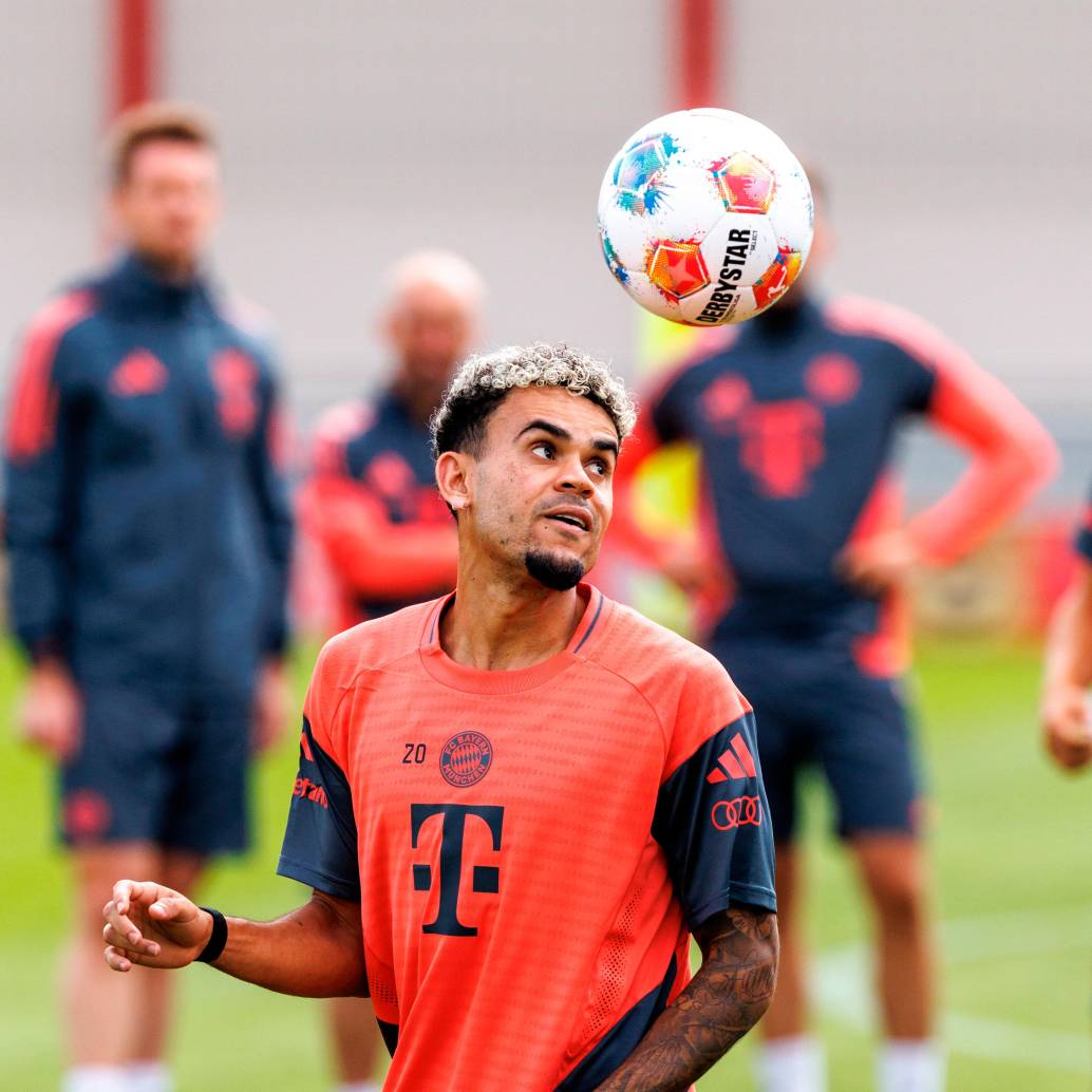 Luis Díaz durante uno de los entrenamientos del Bayern de Múnich. FOTO: GETTY