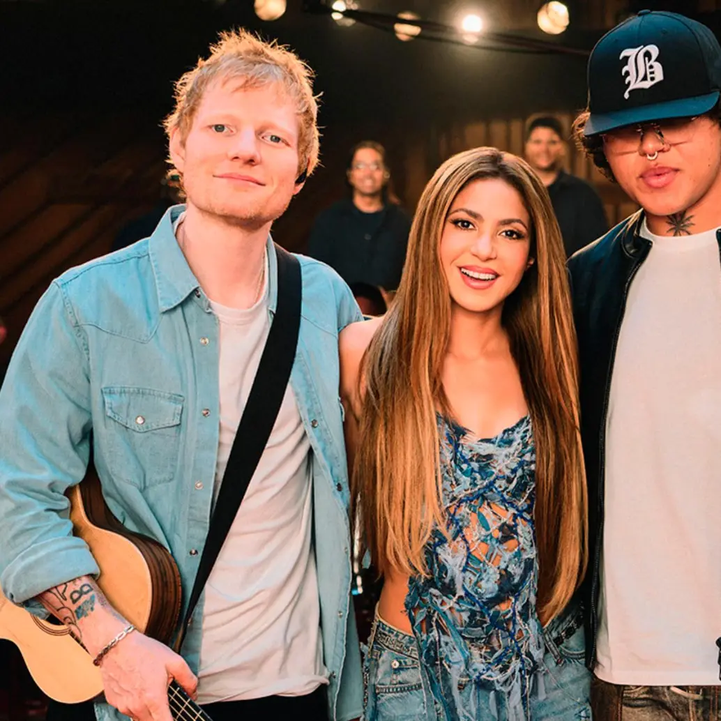 Ed Sheeran, Shakira y Beéle interpretan una nueva versión de Hips don’t lie para el especial Spotify Anniversaries de Shakira en esta plataforma. FOTO Cortesía Spotify y Sony Music