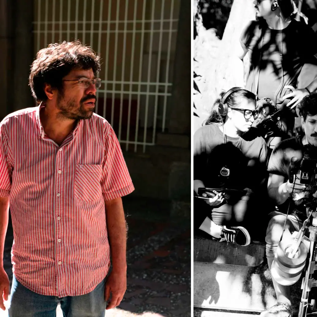 Un poeta, cinta dirigida por el antioqueño Simón Mesa Soto (a la derecha). FOTOS Cortesía