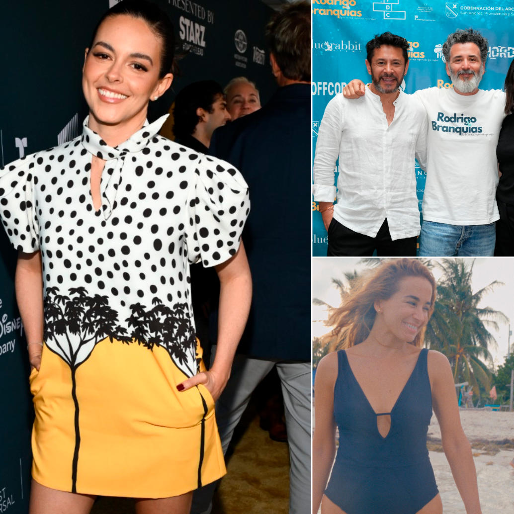 Julieth Restrepo lleva 10 años haciendo carrera en Hollywood, a la derecha con sus compañeros de cortometraje: Anderson Balsero, productor y actor; Andrés Guevara, guionista y director y Diego Torres, también productor. Abajo los protagonistas del corto, Majida Issa y Anthuan Díaz. FOTOS Getty y cortesía