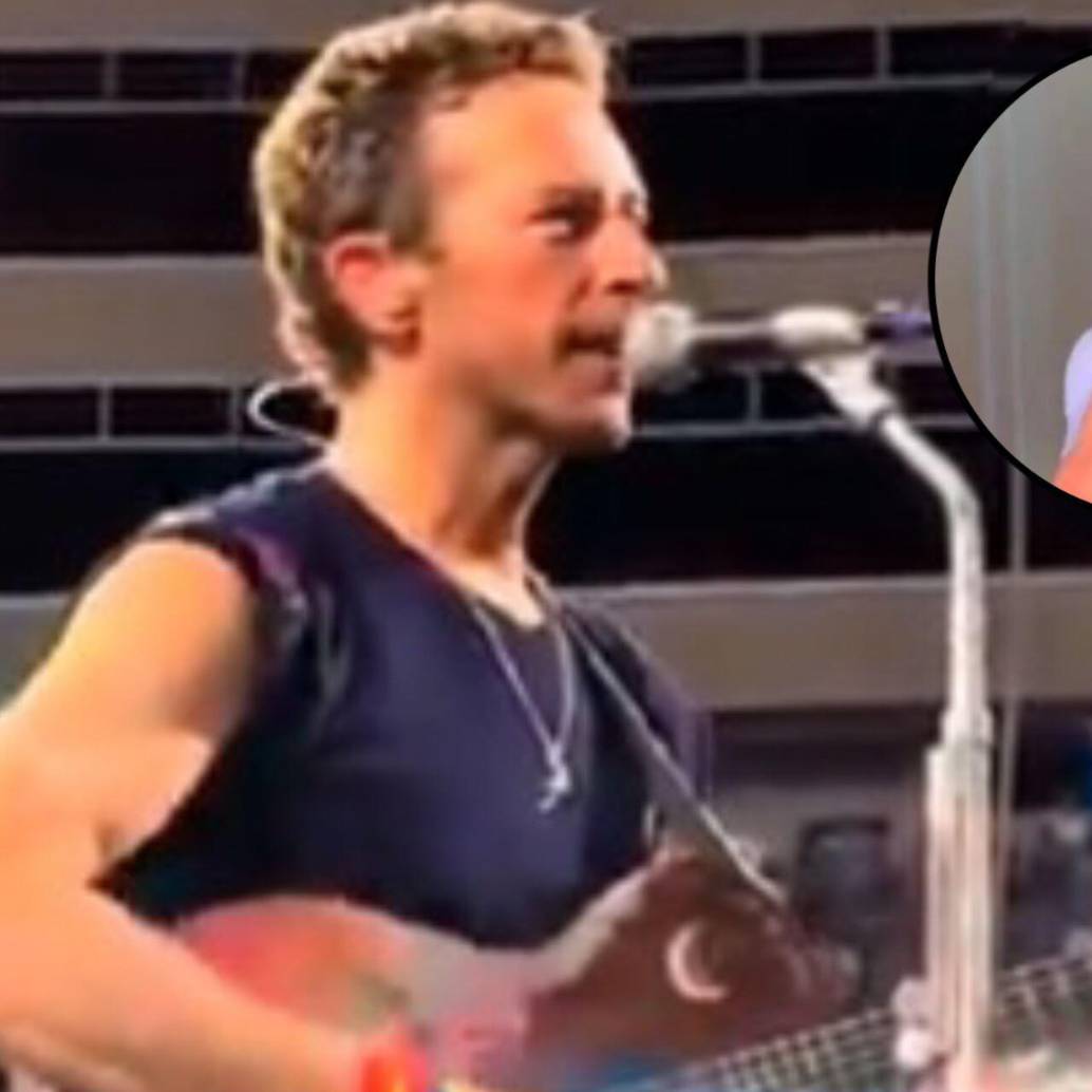 Chris Martin, vocalista de Coldplay, advierte a sus seguidores del uso de la Kiss cam en un concierto celebrado en Madison, Estados Unidos. Fotos: capturas de video redes sociales