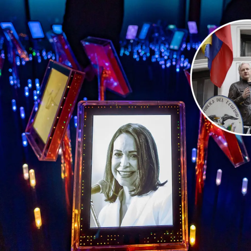 Julian Assange demandó el Nobel entregado a María Corina Machado, sin embargo, esta fue desestimada por la justicia de Suecia. Fotos: AFP y Getty Images