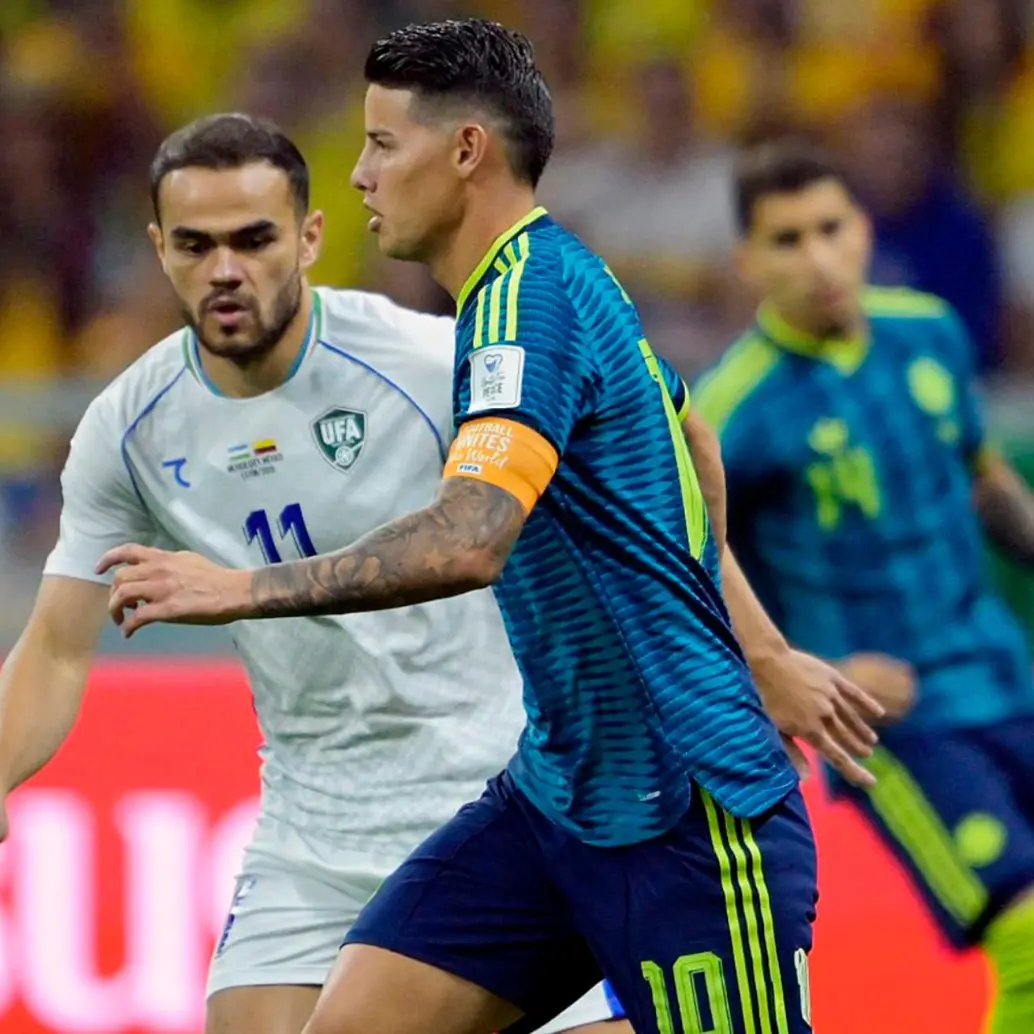 El volante colombiano James Rodríguez, de 35 años, es el capitán del seleccionado nacional. Foto: Juan Antonio Sánchez